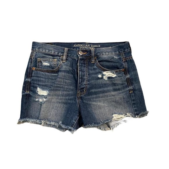 American Eagle 4-Button Cut-Off Denim Shorts